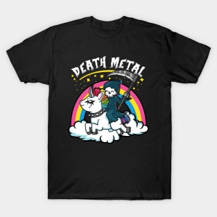 Death Metal Unicorn I Satanic Goth graphic T-Shirt